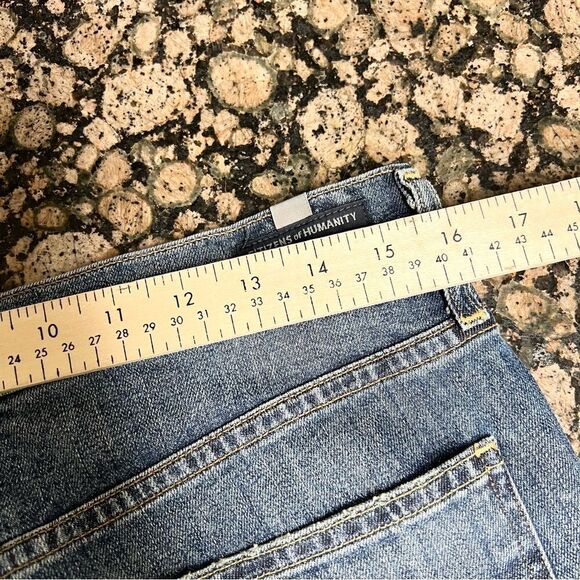 Citizens of Humanity Drew Crop Flare Frayed Hem High Rise Jeans Blue Size 30 - Picture 4 of 9